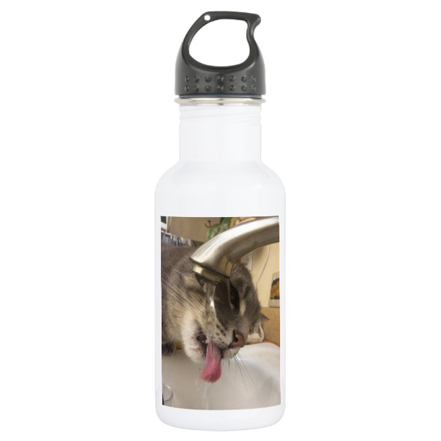 Thirsty cat water bottle. stainless steel water bottle (Front)