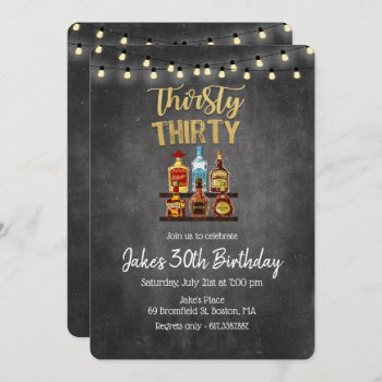 Thirsty Thirty Birthday Invitation by PaperandPomp at Zazzle