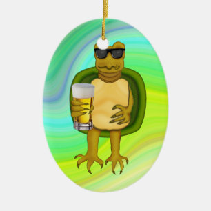 Thirsty Turtle Ceramic Ornament