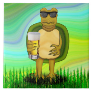 Thirsty Turtle Ceramic Tile