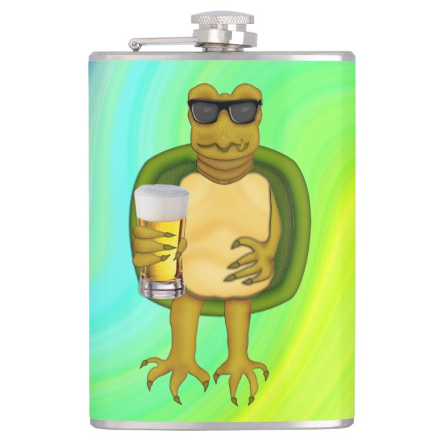 Thirsty Turtle Flask (Front)