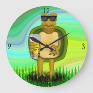 Thirsty Turtle Large Clock