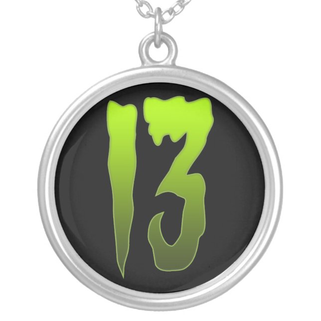 Thirteen 13 Monster Sterling Silver Necklace (Front)