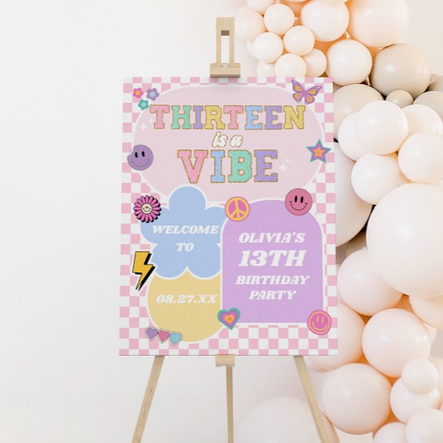 Thirteen A Vibe 13th Birthday Party Welcome Sign (Creator Uploaded)