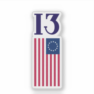 Thirteen Colonies Betsy Ross Flag Sticker