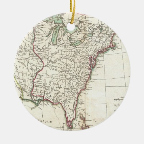 Thirteen Colonies Vintage Map 1776 Ceramic Ornament