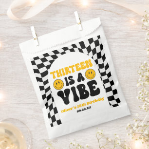 Thirteen Is A Vibe Retro 13th Birthday Party Favor Bag