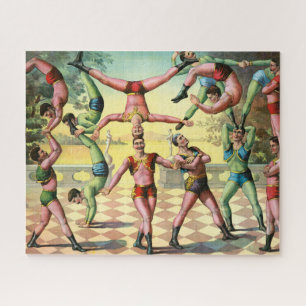 Thirteen Men Doing Acrobatics Jigsaw Puzzle
