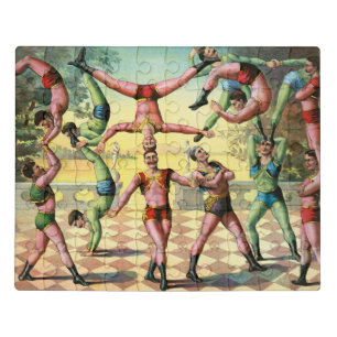 Thirteen Men Doing Acrobatics Jigsaw Puzzle
