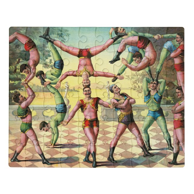 Thirteen Men Doing Acrobatics Jigsaw Puzzle (Puzzle Horizontal)