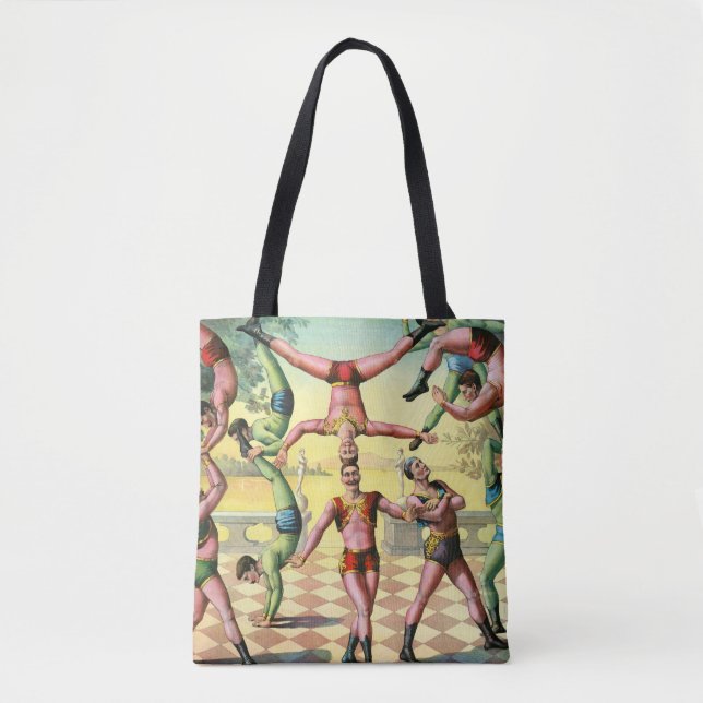 Thirteen Men Doing Acrobatics Tote Bag (Front)