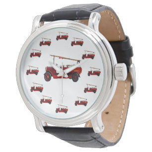Thirteen Red Vintage Fire Trucks, Watch