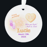 Thirteen Teenager Round 13th Birthday Girl Ornament<br><div class="desc">Teenage Girls 13th Personalized Ornament Gift, capture the memory with a personalized hanging acrylic ornament makes for a timeless and heartwarming gift. This special decoration can feature the name and the year, as well as a personal message to commemorate a special thirteenth birthday. Crafted from acrylic this keepsake will evoke...</div>