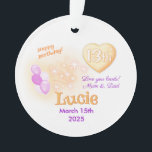 Thirteen Teenager Round 13th Birthday Girl Ornament<br><div class="desc">Teenage Girls 13th Personalized Ornament Gift, capture the memory with a personalized hanging acrylic ornament makes for a timeless and heartwarming gift. This special decoration can feature the name and the year, as well as a personal message to commemorate a special thirteenth birthday. Crafted from acrylic this keepsake will evoke...</div>