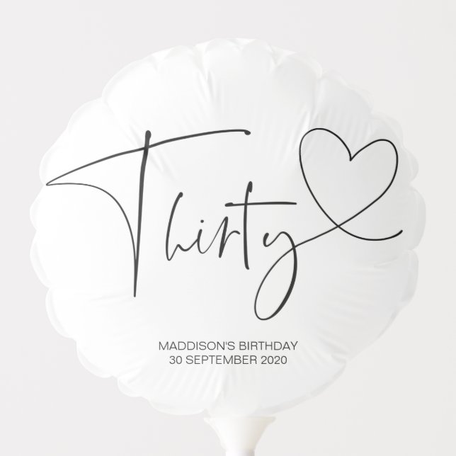 Thirtieth 30th Birthday Party Decoration Balloon (Front)