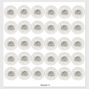 Thirty 2-inch Transparent Vinyl Honeycomb Labels