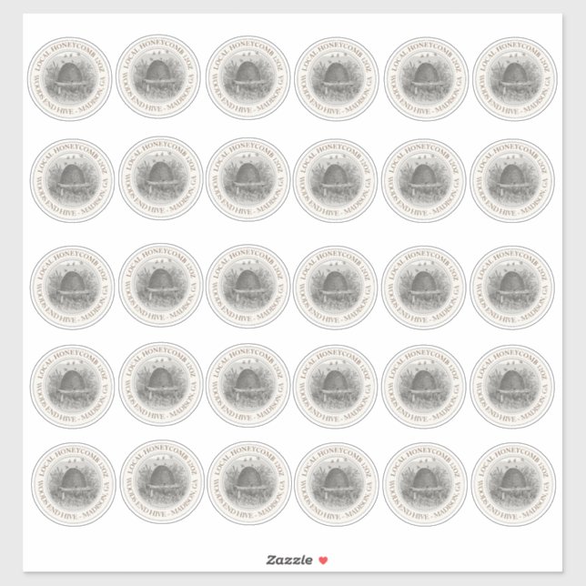 Thirty 2-inch Transparent Vinyl Honeycomb Labels  (Sheet)