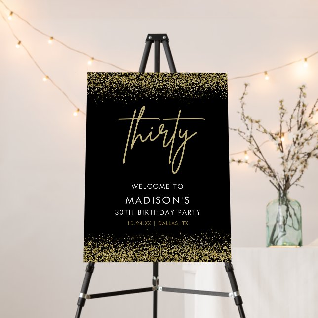 Thirty 30th Birthday Party Decoration Welcome Sign (In Situ (Stand))