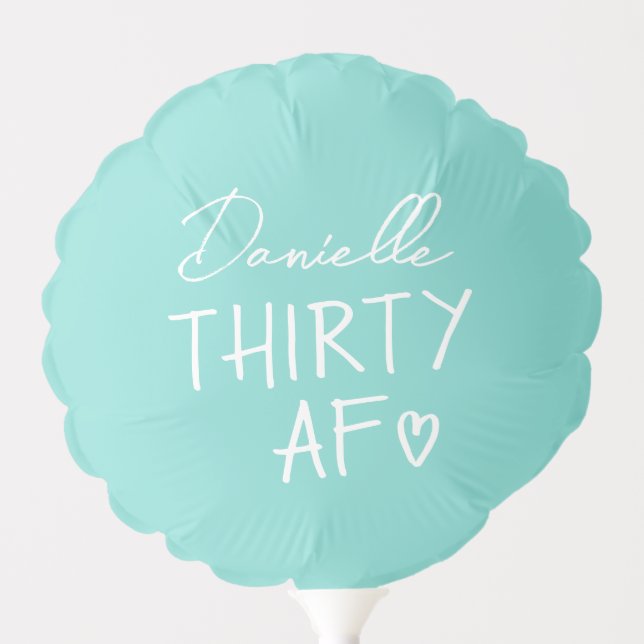 Thirty AF 30th Birthday Photo Prop Party Balloon (Front)