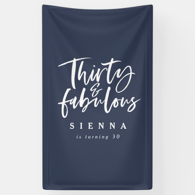 Thirty and fabulous birthday banner (Vertical)