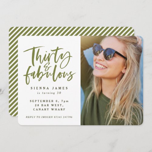 thirty and fabulous birthday party photo invite