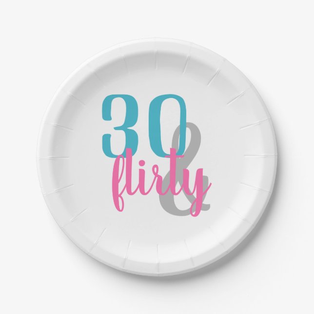 Thirty and Flirty Birthday Paper Plates (Front)