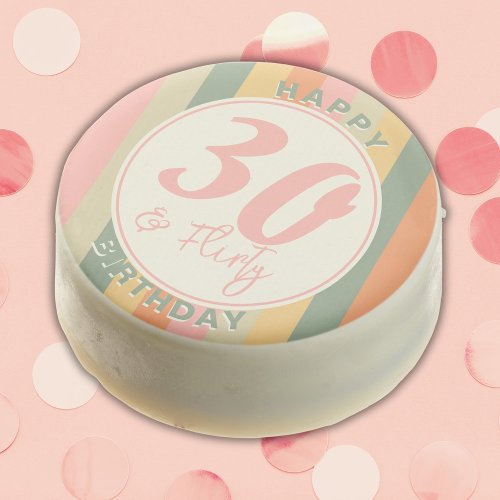 Thirty and Flirty Birthday Party Boho Pink Retro  Chocolate Covered Oreo
