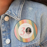 Thirty and Flirty Boho Pink Photo Birthday Party Button<br><div class="desc">Make a stylish statement with our Thirty and Flirty Boho Birthday Party Buttons! These buttons are designed to capture the essence of boho charm and retro nostalgia, making them the perfect choice as a party favor for guests to celebrate your milestone birthday. These buttons will set the perfect tone for...</div>