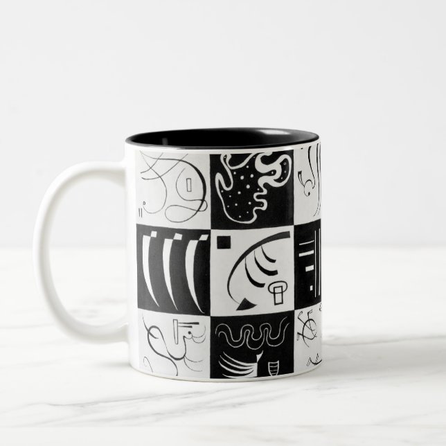 Thirty, Biomorphic Abstraction - Kandinsky Two-Tone Coffee Mug (Left)