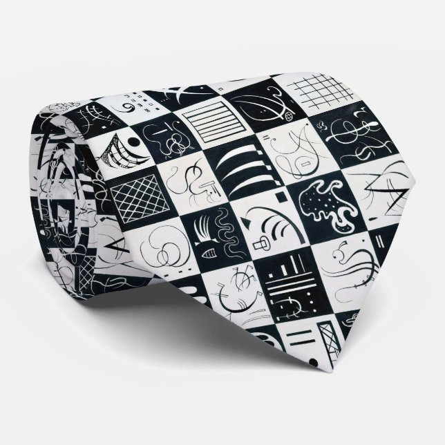 Thirty, Biomorphic Abstraction - Wassily Kandinsky Neck Tie (Rolled)