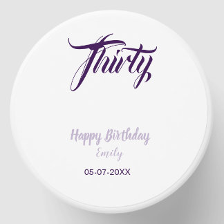 Thirty birthday 30th purple pastel name date styli mini candle favors