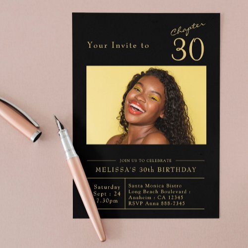 Thirty Black Gold 30th Birthday Party Photo