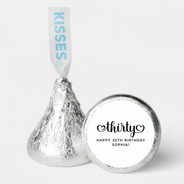 Thirty Cute Hearts Script 30th Birthday Hershey®'s Kisses® (Front)