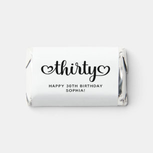 Thirty Cute Hearts Script 30th Birthday Hershey's Miniatures