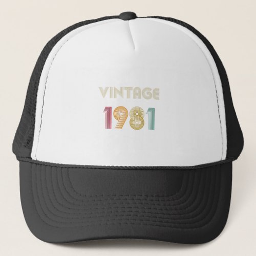 thirty eight years 38th Birthday Gift Vintage 1981 Trucker Hat