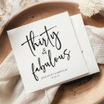Thirty & Fabulous Minimalist 30th Birthday Party Napkins<br><div class="desc">This is a Thirty & Fabulous Minimal Minimalist Black White 30th Birthday Party Paper Napkins!</div>