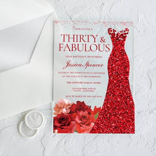 Thirty & Fabulous! Red Dress 30th Birthday Party