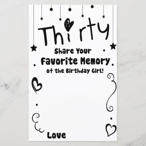 Thirty Favorite Memory of the Birthday Girl