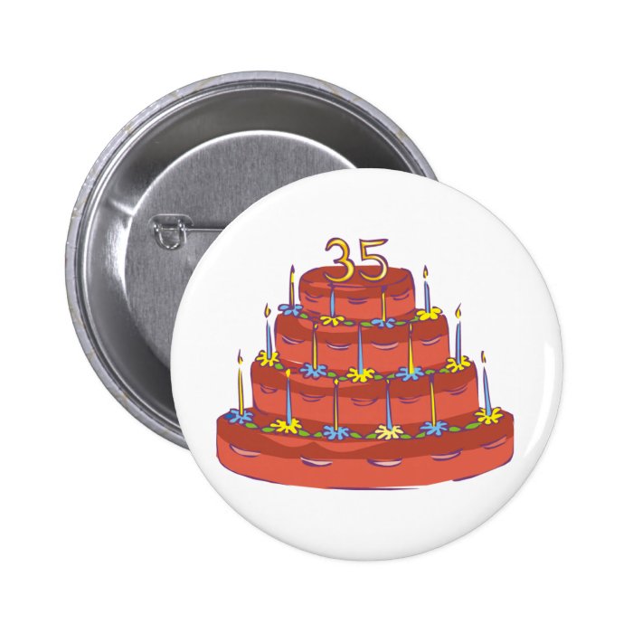 Thirty five Candles 35th Birthday Gifts Buttons