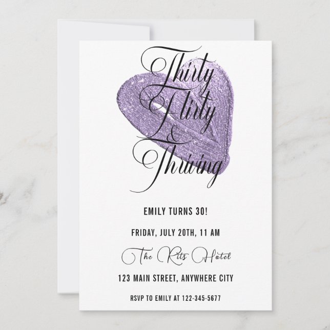 Thirty Flirty And Thirty Birthday Party Invitation (Front)