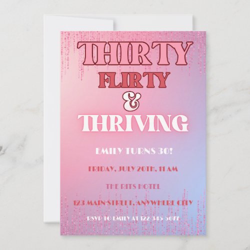Thirty Flirty And Thirty Birthday Party Invitation