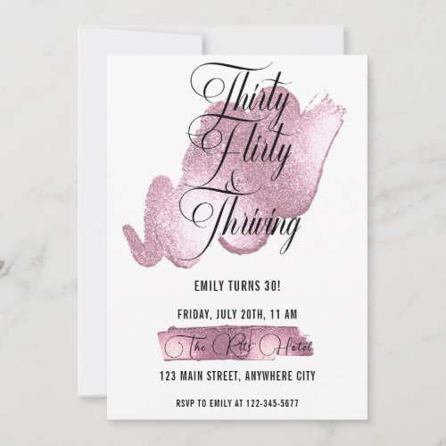 Thirty Flirty And Thirty Birthday Party Invitation