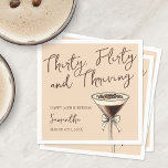Thirty Flirty and Thriving Cocktail 30th Birthday Napkins<br><div class="desc">Thirty Flirty and Thriving Cocktail 30th Birthday Party Napkins features a neutral brown and beige palette with a charming watercolor illustration of an espresso martini glass adorned with a bow. The elegant combination of script and serif fonts highlights the playful and empowering phrase "Thirty, Flirty and Thriving", perfect for a...</div>
