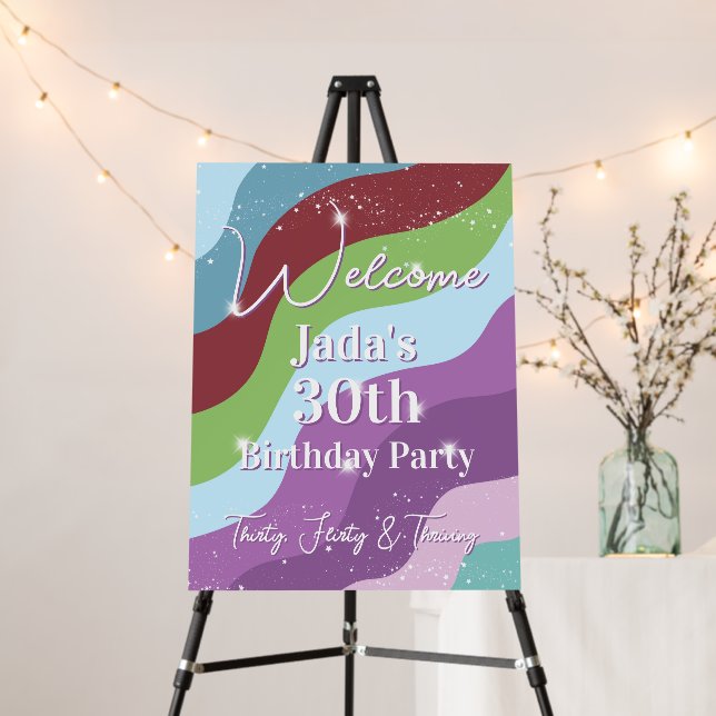 Thirty Flirty and Thriving Party Welcome Sign (In Situ (Stand))