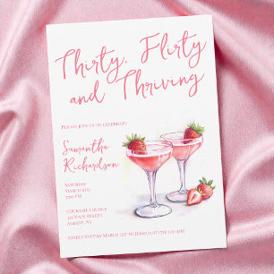 Thirty Flirty and Thriving Pink 30th Birthday Invitation
