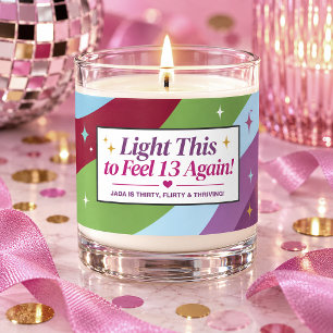 Thirty Flirty Thriving Favor, Custom 30th Birthday Scented Candle