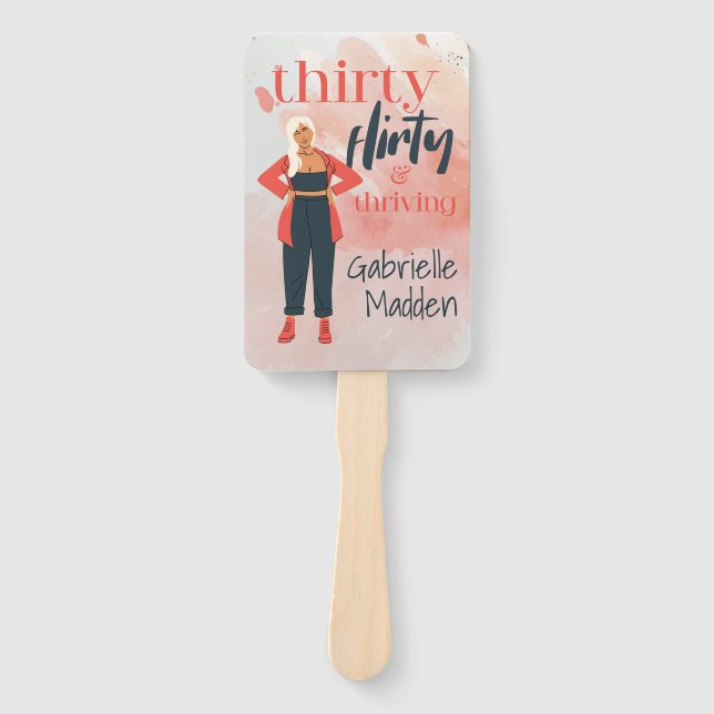 Thirty Flirty & Thriving Personalized Photo Hand Fan (Front)