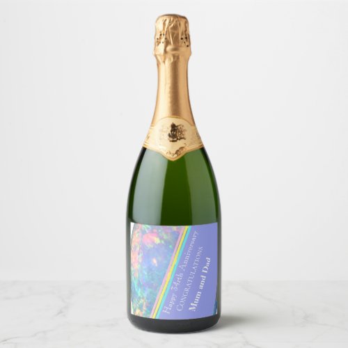 Thirty fourth Wedding Anniversary Opal   Sparkling Wine Label