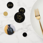 Thirty | Gold & Black Modern 30th Birthday Party Confetti<br><div class="desc">Add detail to your special day with this stylish 30th birthday photo table confetti. This design features a chic brush script "Thirty",  "Cheers",  "Birthday" in black & gold color combo. More designs and party supplies are available at my shop BaraBomDesign.</div>