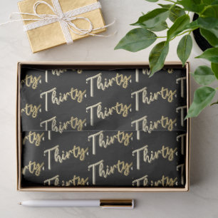 Thirty gold on black birthday or annversary tissue paper